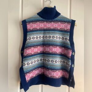 Tabitha Webb Women's Multicolor Patterned Wool Sweater Vest szL